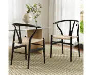 Dining Chair Black 2 Set Comfortable Stylish Durable Ergonomic