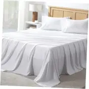 White Sheets King Set 4 Pieces, Super Soft Sheets for King Size Bed,