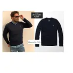 §上鉌嚴選 A&F ICON WOOL-BLEND V-NECK SWEATER 經典V領針織毛衣-深藍