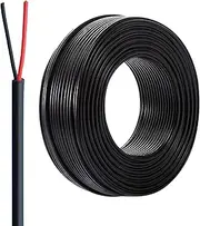 Pure Copper Conductor 2 Core Electrical Wire 24AWG 300V Cable 30FT Flexible LED Lighting Electronic Wire Suitable for Battery Audio and Video Equipment Circuit Boards Etc(50ft(16M))