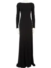 Black Open Back Chained Maxi Dress