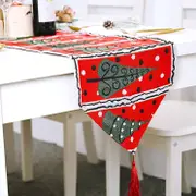Christmas Table Runner with Tassel - Xmas Tree