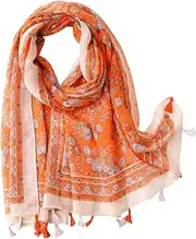 [WOFASHPURET] Women Scarf Ladies Scarves Women Bohemia Scarf Beach Scarf Orange
