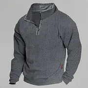 Men's Sweatshirt Quarter Zip Sweatshirt Black White Army Green Navy Blue Dark Gray Half Zip Plain Sports Outdoor Daily Holiday Streetwear Basic Casual Spring