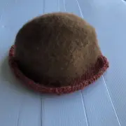Alpaca Wool Hat, 100% Australian Alpaca Fleece, Toddler, Brown, Boho, Natural