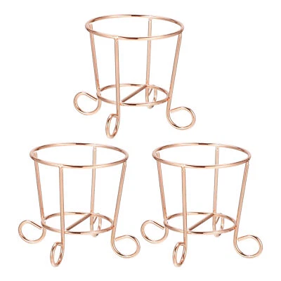 VOCOSTE 3pcs Flower Basket Stand Beauty Egg Holder Metal Sponge Egg Case