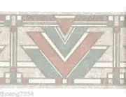 Pastel Blue Mauve Pink Grey Geometric Sand Stone Tile Triangle Wall paper Border
