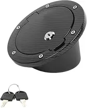 Car Fuel Tank Gas Cap With Key Lock Cover Compatible For Jeep Wrangler JK 2007-2017 Car Exterior Tank Covers Accessories(Carbon Fiber Grain)