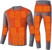 [IMYOGI] Cozy Heating Underwears for Man, 3 Gear Temprature USB Electric Thermal Base Layer Shirt Pant for Outdoor Sport
