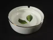 HGL Hai Ge Lei Ashtray White Gold Rim Leaves