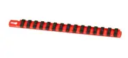 ERNST 8416 13" Long 1/2" Dr. 11 Socket TWIST LOCK Organizer Rail -RED