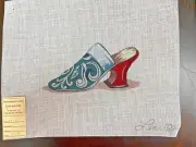 Lani Silver Shoe # O591 ? hand painted canvas