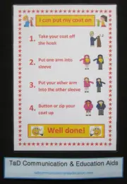I CAN PUT MY COAT ON CHART Autism ADHD SEN PECS Dementia Alzheimer's Visual Aid