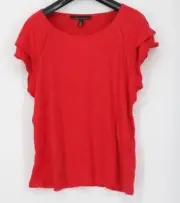 White House Black Market Top Women's Short Sleeve Go-Getter Tee HEAT WAVE L NWT