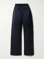 [Proenza Schouler White Label] Proenza Schouler White Label - Magnus Satin Wide-leg Pants - Midnight blue - US4 US 4 Blue