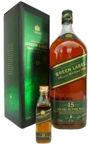 Johnnie Walker Green Label HUGE 1.5 LITRE Size & MINI 50ML Size Full/Sealed!!!!