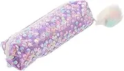 NUOBESTY Student Glitter Chalk Bag Pink Sequin Pencil Bag Cosmetic Bag Pencil Pouch Pink Pencils for Students Pencil Case Pink Zip Lock Organizer Student Decorate Portable Girl The Pet