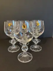 Vintage Bohemia Polish Crystal Cordial Wine Liquor Barware Glasses 6 oz Set of 6