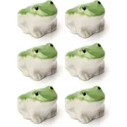 6x Garden Floating 5.5cm Porcelain Frog Head Outdoor Ornament Patio Decor S GRN