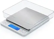 MINGLISCALE Digital Scale, Cooking Food Scale, Jewelry Scale,Digital Kitchen Gram Scale,3000gx0.1g,Back-Lit LCD Display,Auto Off, Stainless Steel, Batteries Included