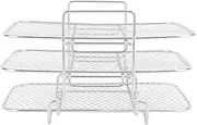 3 Layer Stackable Fryer Rack, Stainless Steel Grill Rack, 3 Tier Baking Rack for Household Use, Rustproof and, Heat, Increases Cooking Space