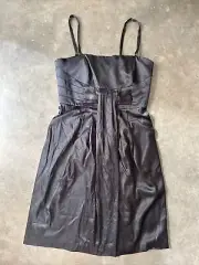 Saba “Kiki Bow” Black Cocktail Silk Dress Size 10