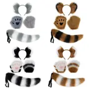 Foxes Costume Accessories Includes Headband, Tail, Glove for Kid Adult Halloween