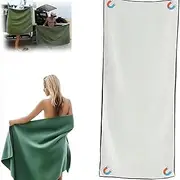 Outdoor Magnetic Bath Towel,Oversized 75"X30" Microfiber Bath Towel with Magnet Corners, Microfiber Sand-Resistant Quick-Dry Magnetic Beach Towel for Swimming, Hiking, Camping(White)