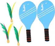 Yardwe Badminton Supplies Set for Boys and Girls 1 Set Mini Badminton Rackets Shuttlecocks Paddle Ball Rackets for Beach Pool Games