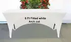 Polyester Rectangular Tablecloth Table cover 6 feet spandex Fitted white ARCH