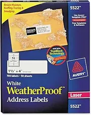 AVE5522 - Avery White Weatherproof Laser Shipping Labels