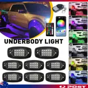 8/16 Pods LED Rock Lights Offroad Music Wireless Bluetooth Car Neon Underglow