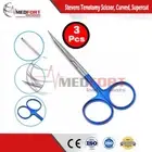 (Set of 3) Steven Scissor Supercut Curved 11.5cm German Stainless Steel, Rhinopl