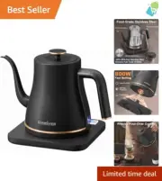 Stylish Black Gooseneck Kettle 0.8L with Ergonomic Design - Safe & Portable