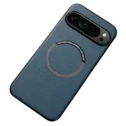 For Google Pixel 9 Pro Magnetic Case PU Leather+TPU Scratch-Resistant Back Cover