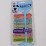 Fred Wine Lines Stemware Glass Drink Identification ID Labels Colorful Party 12