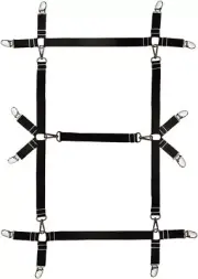 Bed Sheet Straps Nonslip Fitted Clips,Adjustable Elastic Bedding Black