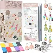 Patemby 184PCS Polymer Clay Earring Making Kit for Art Crafts Gifts Teen Girls and Adults, Ages 12+ DIY Polymer Clay Earring Jewelry Craft Making Gift Set