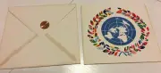 UNICEF Vintage 1 United Nations Flags Notecard CARD HISTORY WORLD 1955 ENVELOPE
