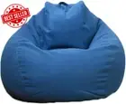 Bean Bag Chair Sofa Cover, Stuffable Zipper Lazy Lounger, Cotton Linen