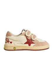 Golden Goose Kids Ball Star Touch Strap Sneakers 34 Nude
