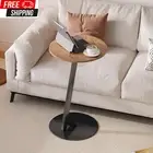 Rerii C Shaped Side Table for Couch & Bed Side, Small round Sofa Coffee Table fo