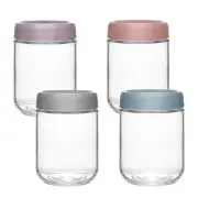 4Pack 16oz Overnight Oats Storage Containers Glass Mason Food Jars for Meal Prep