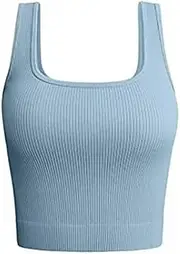 [Eclatify] Women's Tank Tops,Sports Cropped Workout Ribbed Seamless Tops for Running Yoga