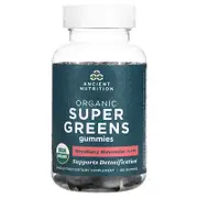 Ancient Nutrition, Organic Super Greens Gummies, Strawberry Watermelon, 100 Gummies