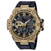 NEW Casio G-Shock G-Steel BLACK x GOLD Solar Bluetooth Mens Watch GSTB100GB-1A9