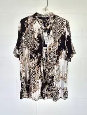 TS (TAKING SHAPE) Size 16 BNWT, multi-coloured short sleeve top, Rrp $149.99