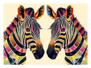 Zebra Couple Canvas Print Wall Art