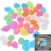 Oubest Fish Tank Rocks Glow Multi-Colored Glow in The Dark Pebbles for Fish Tank Aquarium Garden Plant Pots Bonsai Walkway Driveway(100 Pcs, Multi-Colored)