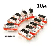 10-PACK DB9 Mini NULL MODEM Male/Male Data Transfer Adapter/Gender Changer